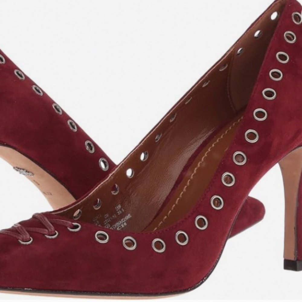 COACH VARICK LACE-UP PUMP IN MERLOT WITH 85MM HEEL SIZE US 8 - Picture 2 of 11